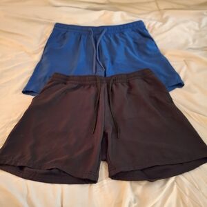 U.S. Apparel Women's Blue and Black Athletic Shorts